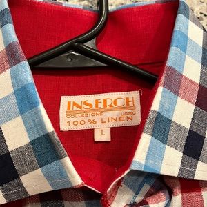 Large Inserch Linen long sleeved button-up shirt